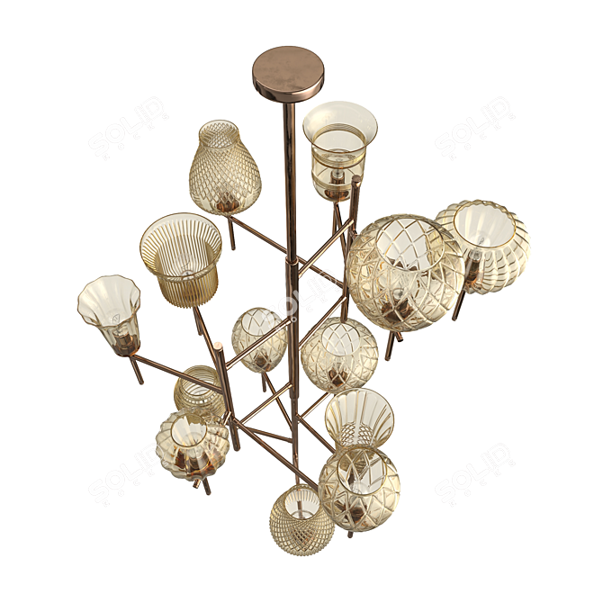 Elegant Darcey Chandelier with Thirteen Lights 3D model image 2