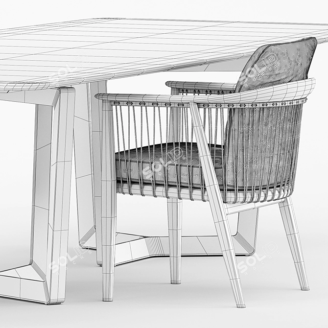 Sophisticated Viola Chair & Bolero Ravel Table 3D model image 5