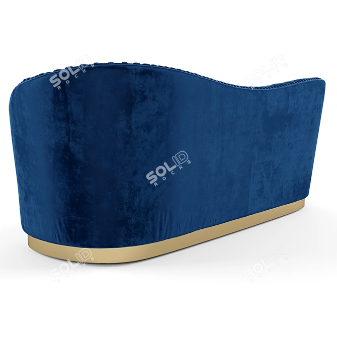 Royal Blue Velvet Upholstered Sofa 3D model image 6