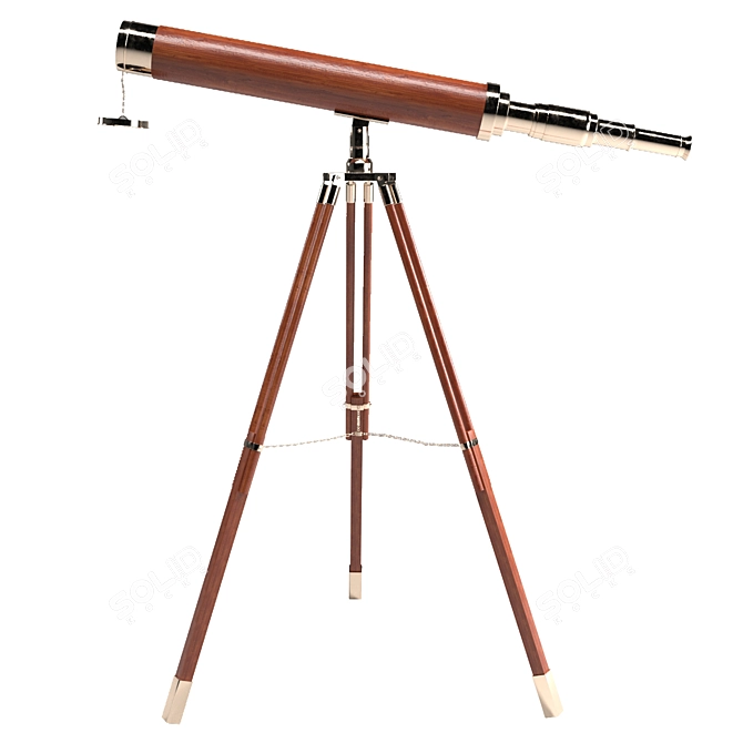 Antique Style Vintage Telescope 3D model image 1