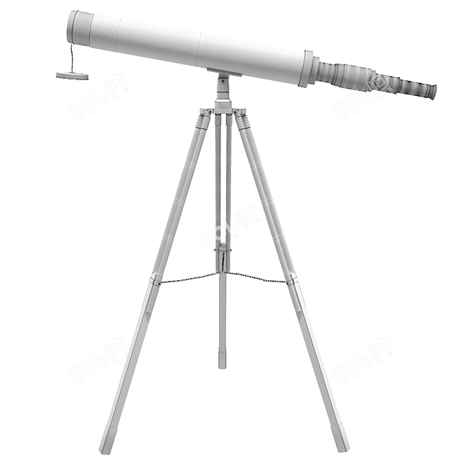 Antique Style Vintage Telescope 3D model image 2