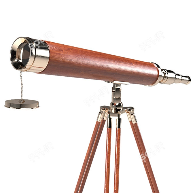 Antique Style Vintage Telescope 3D model image 3