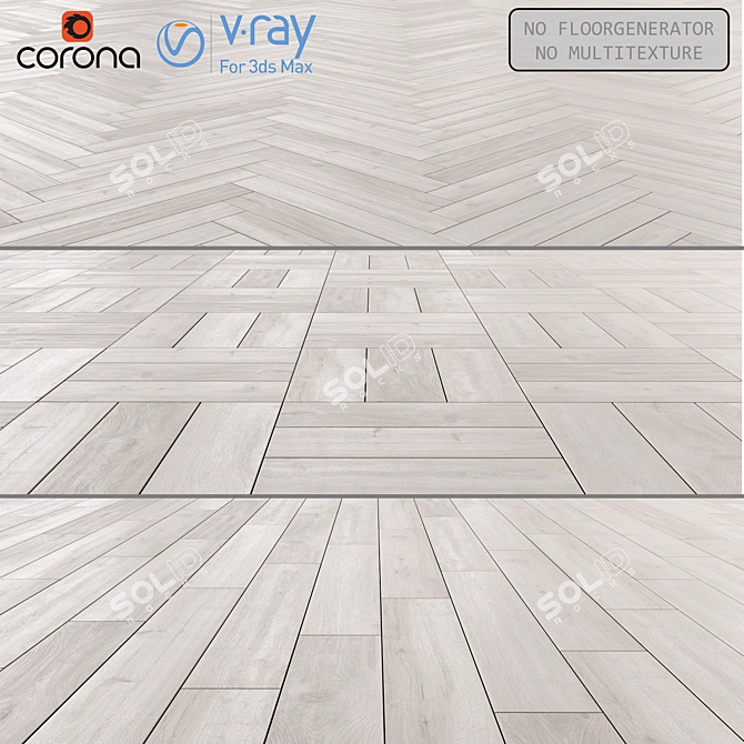 Versatile Laminate Flooring: Standard, Herringbone, Basket Weave 3D model image 1