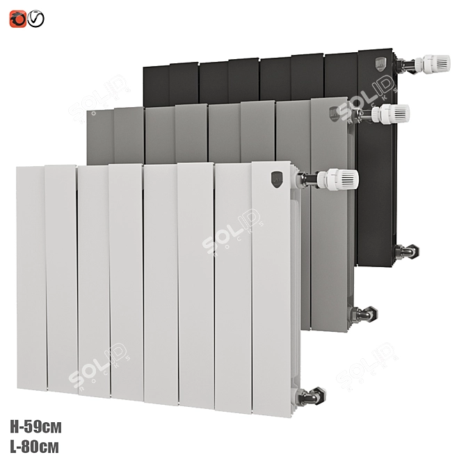 PIANOFORTE Bimetal Radiator: Elegant and Efficient 3D model image 1