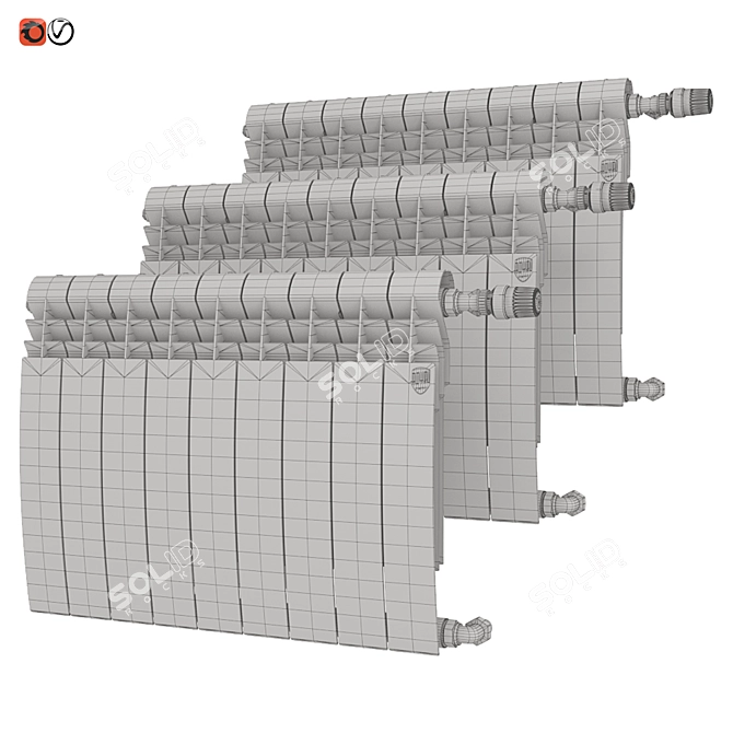 BILINER Bimetal Radiator: Sleek & Efficient 3D model image 2