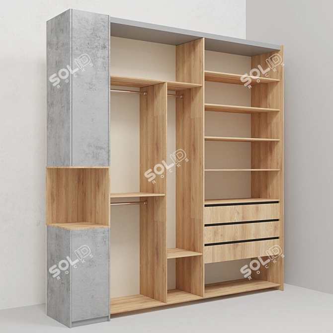 SpaceSaver: Compact Clothes Storage 3D model image 2