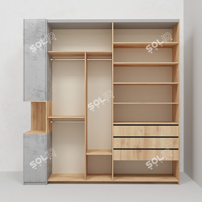 SpaceSaver: Compact Clothes Storage 3D model image 4