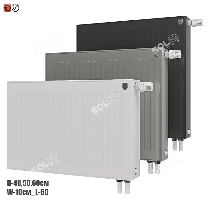 Royal Thermo Ventil Compact 60: Efficient Panel Radiators 3D model image 1