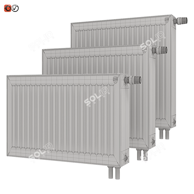 Royal Thermo Ventil Compact 60: Efficient Panel Radiators 3D model image 2