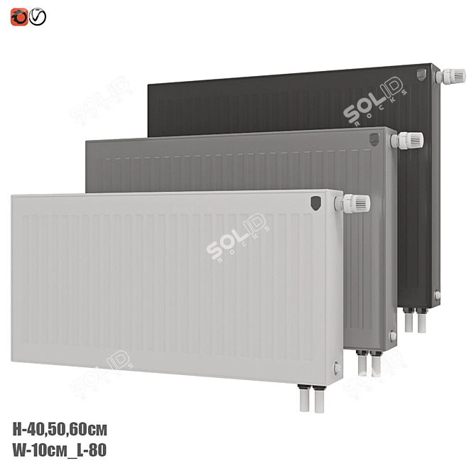 Royal Compact Panel Radiator 3D model image 1