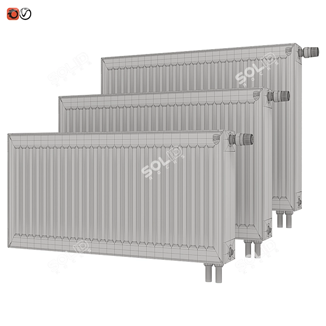 Royal Compact Panel Radiator 3D model image 2