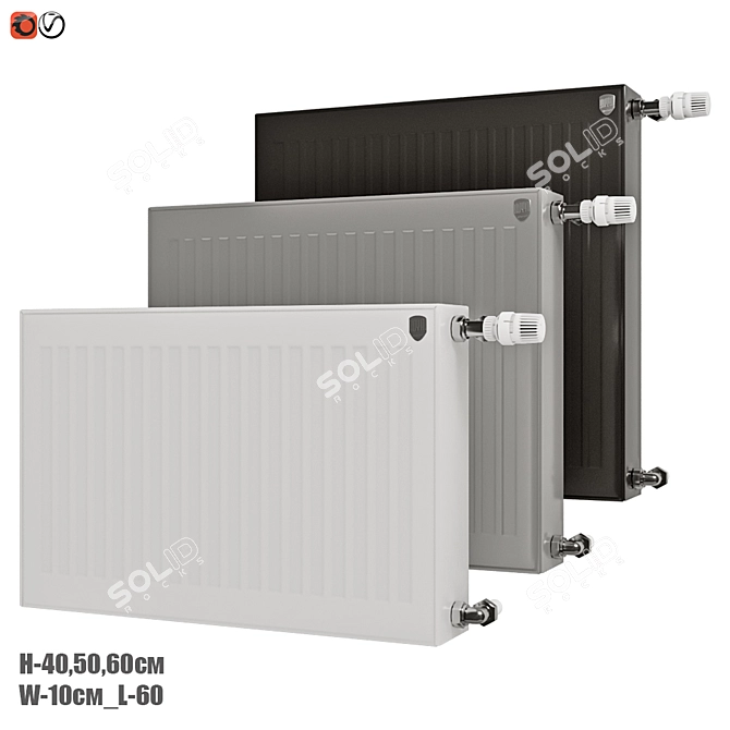 Royal Thermo Compact 60: Sleek Panel Radiators 3D model image 1