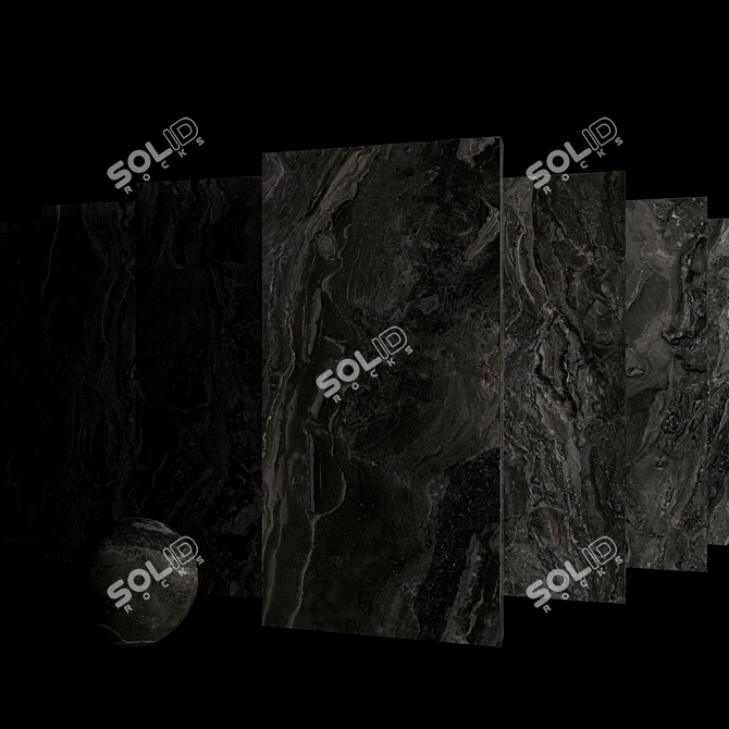 Elegant Orobico Dark Marble Set 3D model image 3