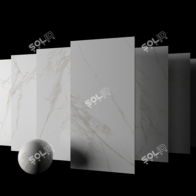 Torano Gold Marble Set: Museum-Quality Elegance 3D model image 2