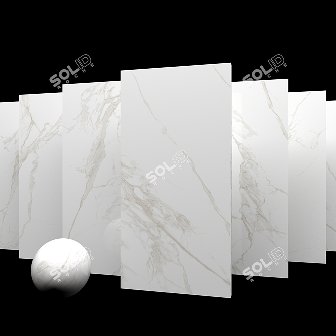 Torano Gold Marble Set: Museum-Quality Elegance 3D model image 4