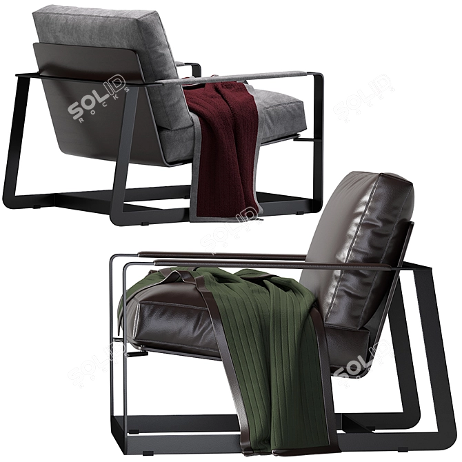 Elegant Poliform Gaston Armchair 3D model image 3