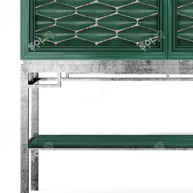 Green Deco Chest: Vintage Charm & Practical Storage 3D model image 4