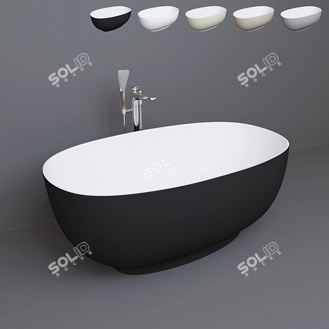 Sleek RAK-CLOUD Bathtub - 753 x 1400 mm 3D model image 5