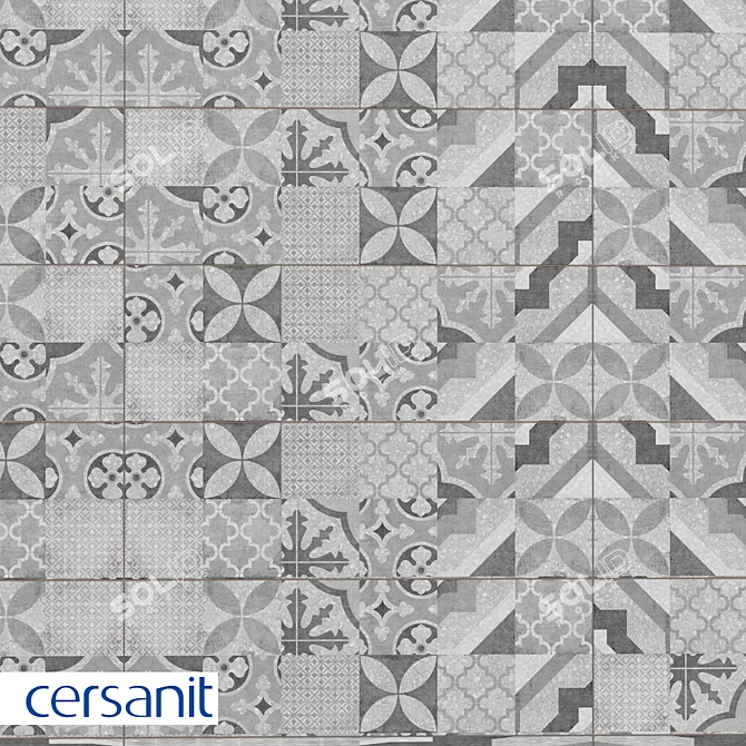 Cersanit Terrazzo Gray Tile - Modern and Stylish 3D model image 1