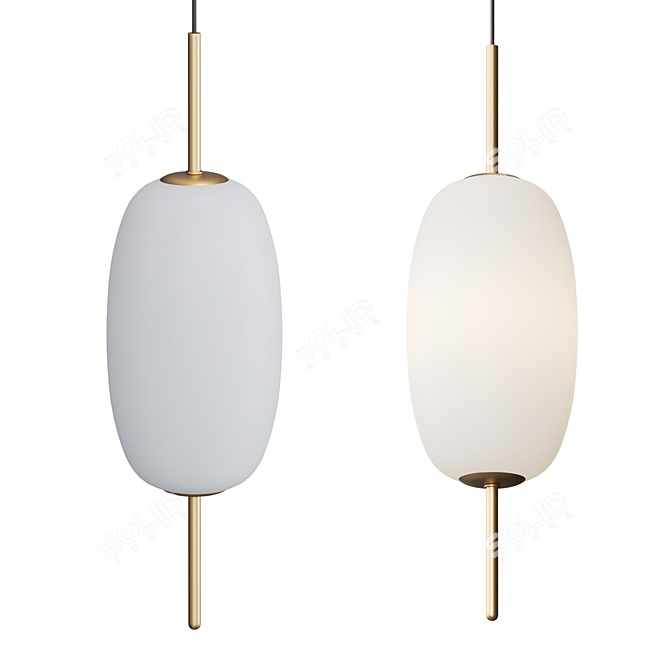 Sleek Glass Pendant Light 3D model image 1