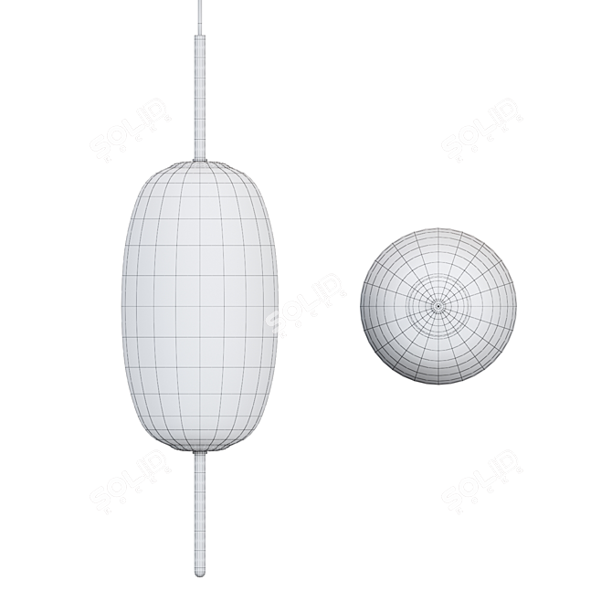 Sleek Glass Pendant Light 3D model image 2