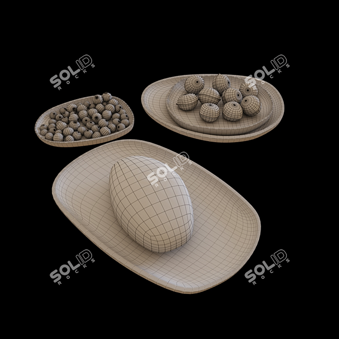 Smooth Model Table Set 3D model image 3