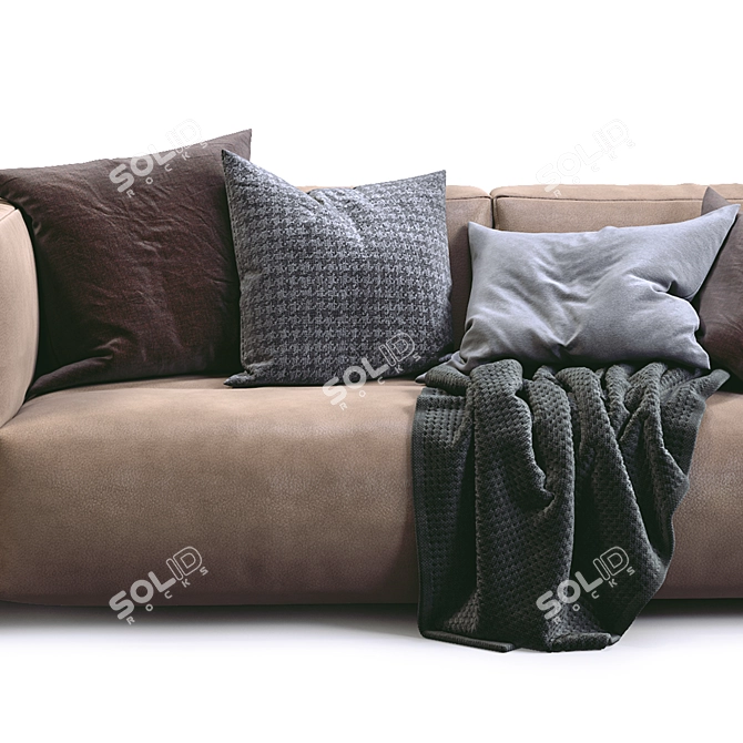 Prostoria Leather Match Sofa: Modern Elegance 3D model image 2