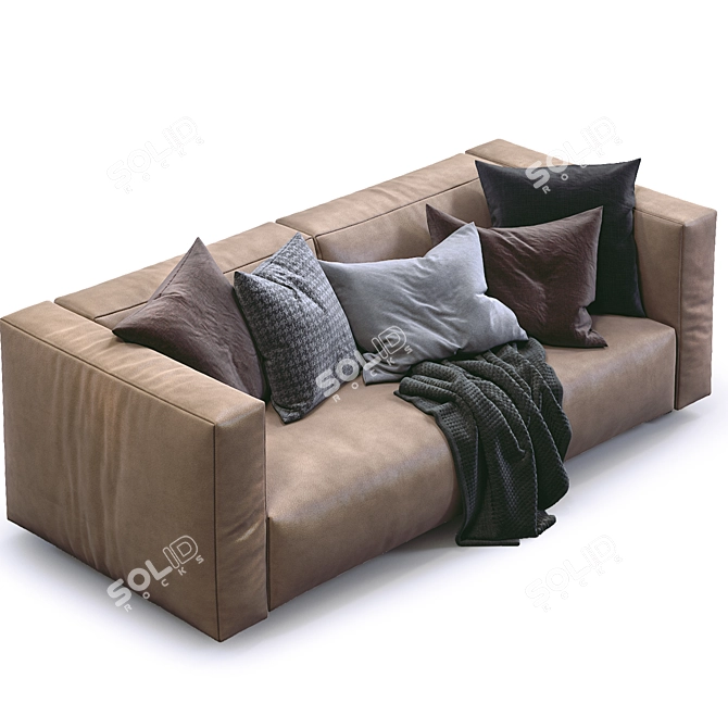 Prostoria Leather Match Sofa: Modern Elegance 3D model image 4