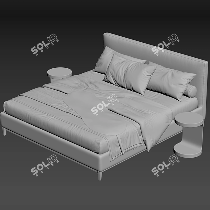 Elegant Andersen Bed: Minotti Magnificence 3D model image 3