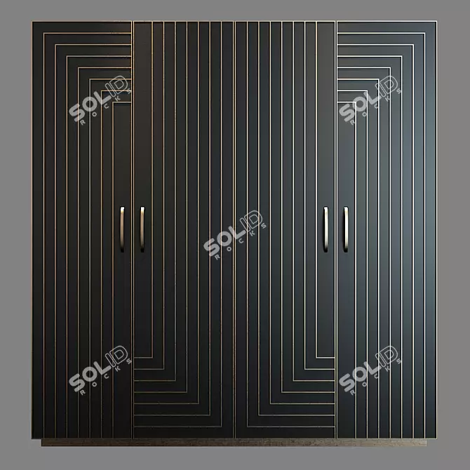 Elegant Wooden Cabinet 3D model image 1