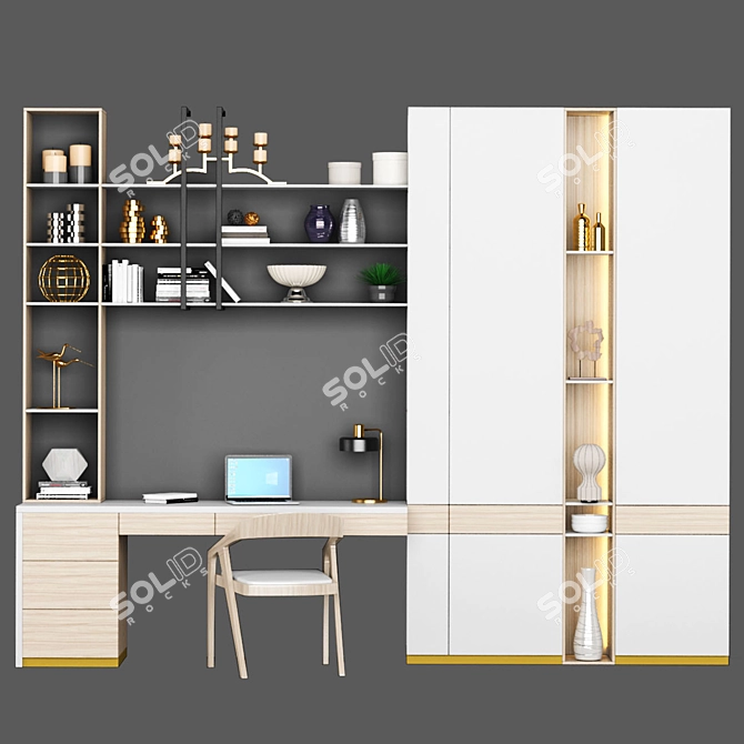 Modern Office Workstation Furniture 3D model image 1