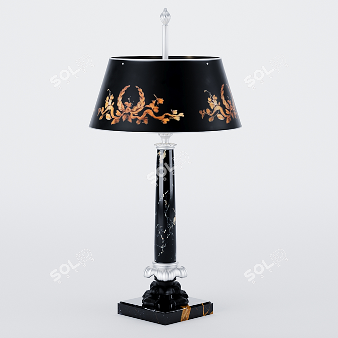 Vintage Brass Table Lamp 3D model image 1