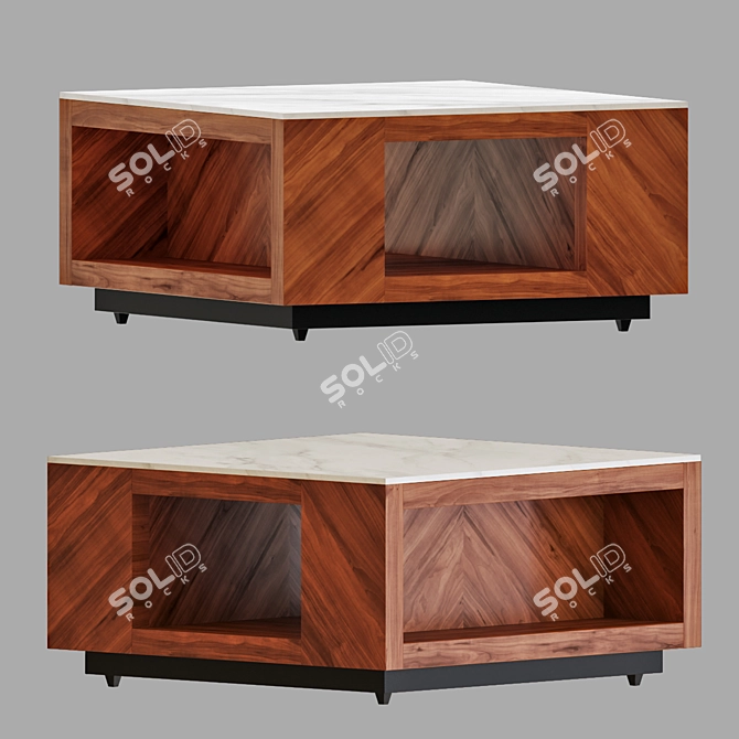 Luxury Marble & Wood Coffee Table - Suspend II 3D model image 1