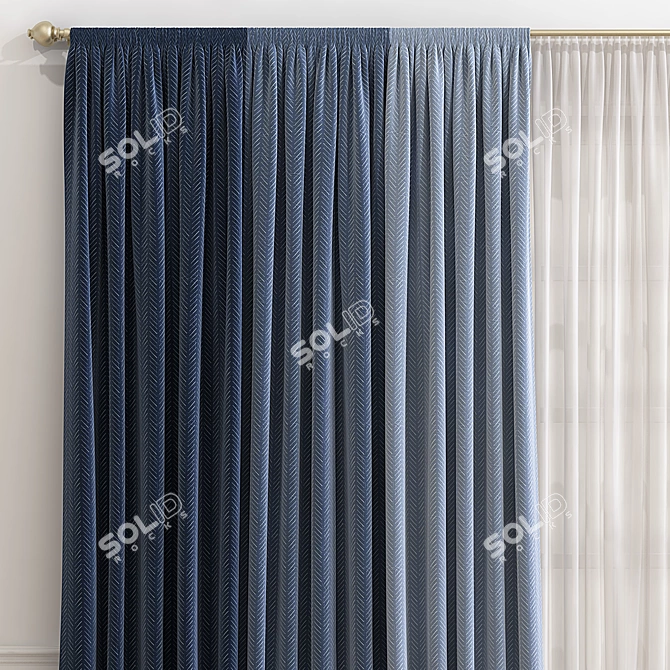 Elegant Curtain 685 3D model image 3
