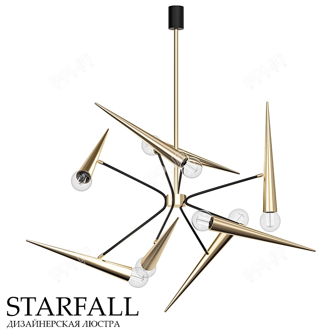 Starfall01 Designer Chandelier 3D model image 1
