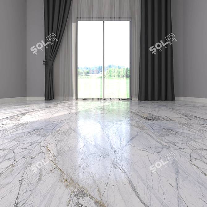 Supreme White Marble Floor Set 3D model image 2