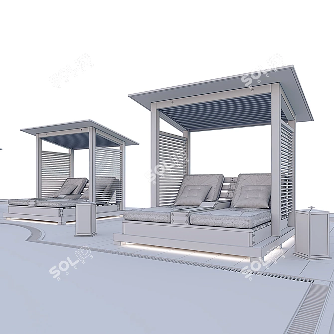 Luxury Pool Area for Relaxation 3D model image 5