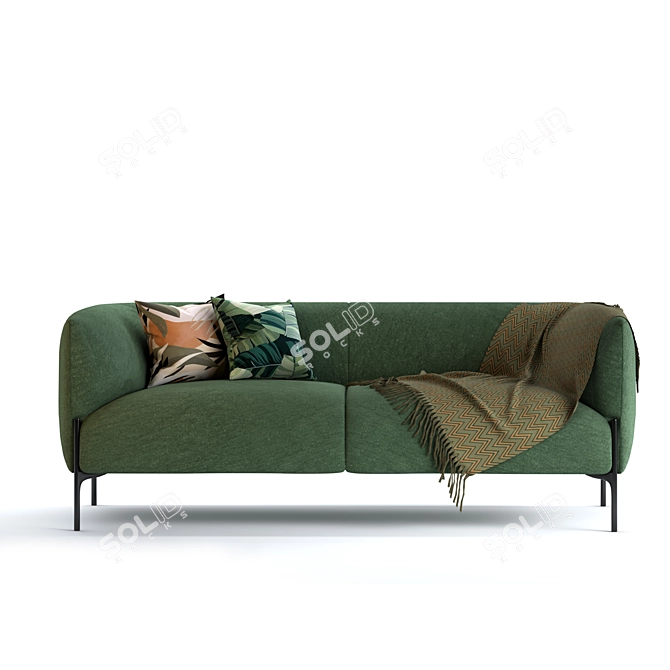 Organic Curve Panda Sofa 3D model image 2