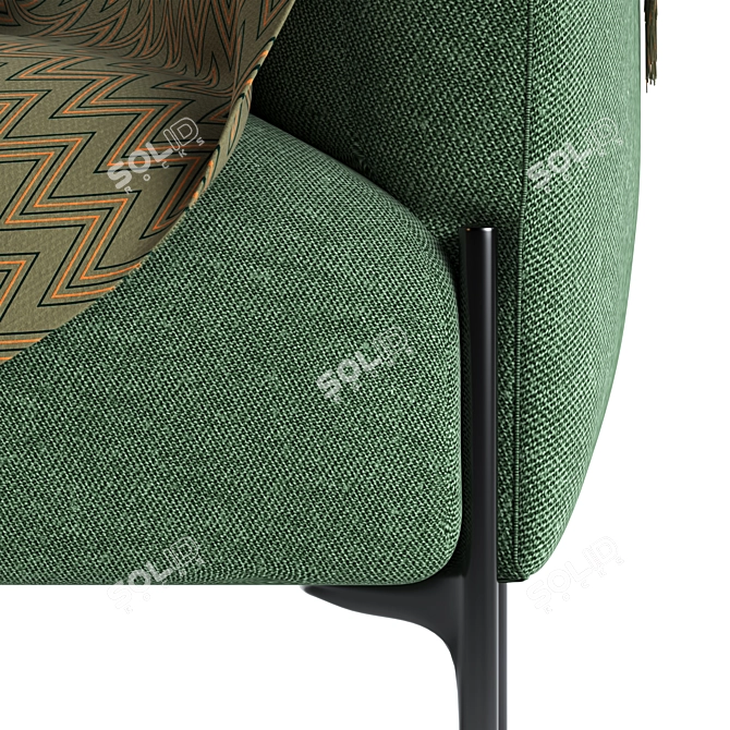 Organic Curve Panda Sofa 3D model image 3