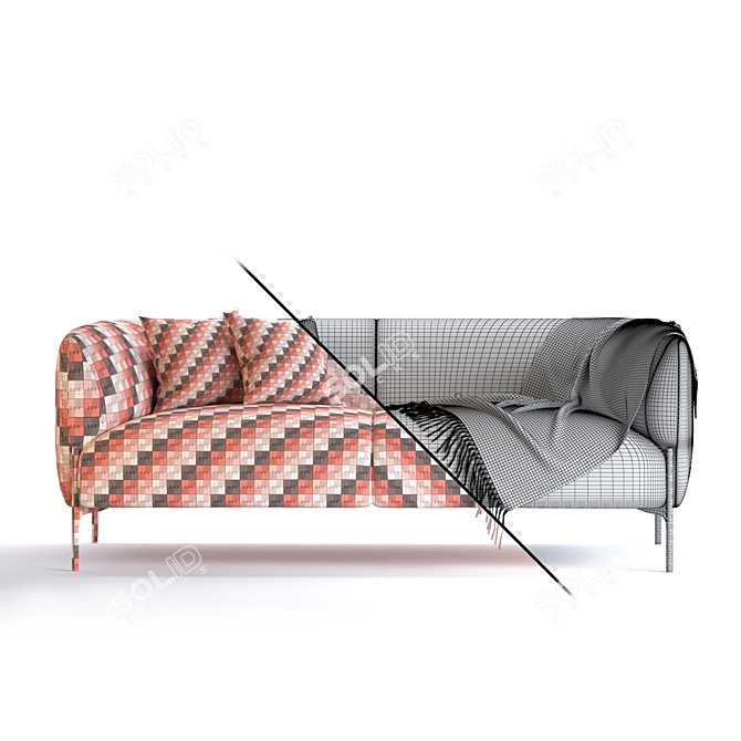 Organic Curve Panda Sofa 3D model image 4