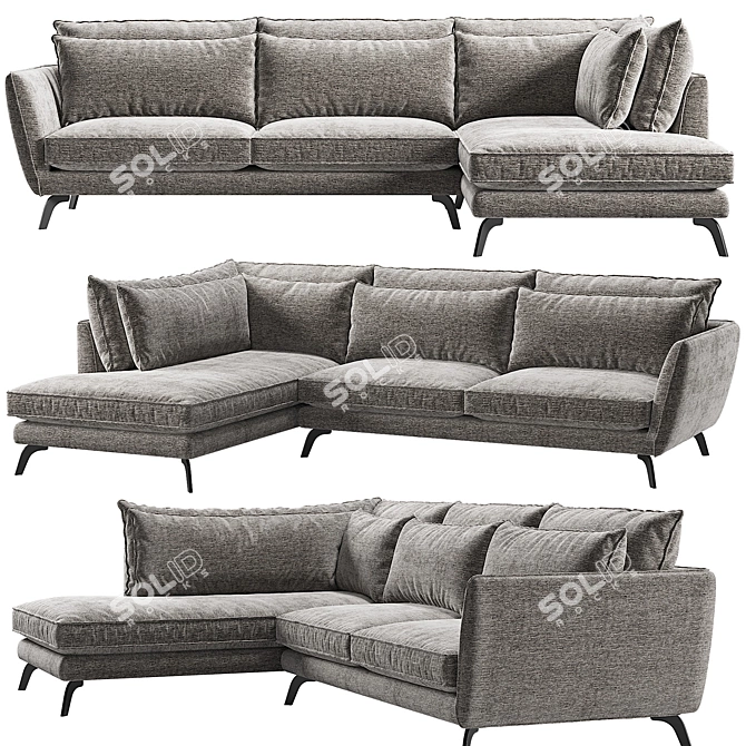 Leone Corner Sofa: Minimalistic, Spacious, Stylish 3D model image 1