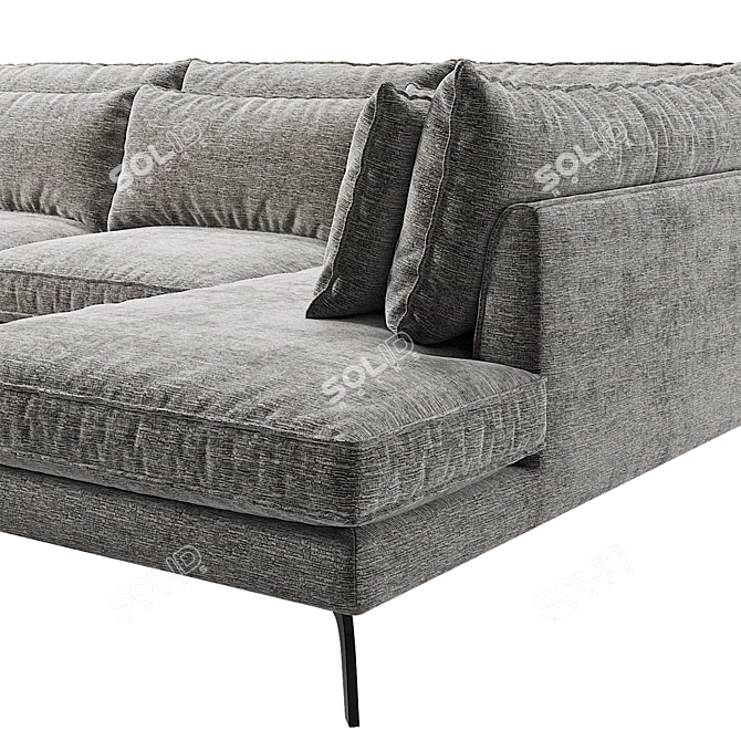 Leone Corner Sofa: Minimalistic, Spacious, Stylish 3D model image 3