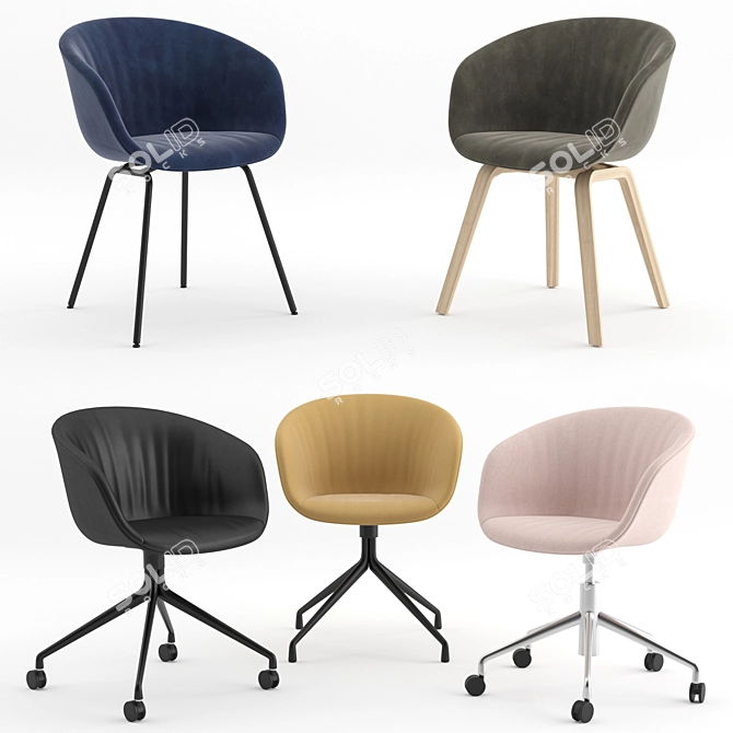 HAY AAC Soft Chairs Collection 3D model image 1