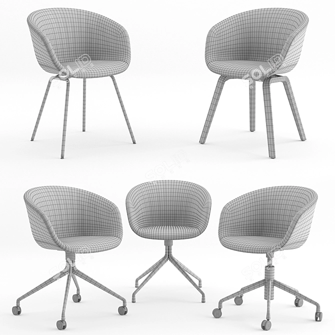 HAY AAC Soft Chairs Collection 3D model image 3