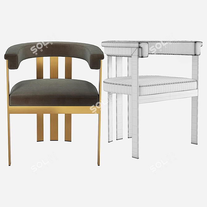 Elegant Eichholtz Clubhouse Dining Chair 3D model image 4