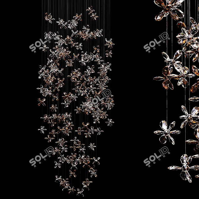 Crystal Blossom Chandelier 3D model image 1