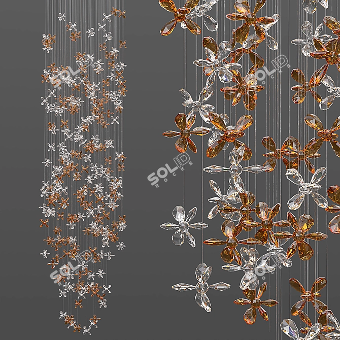 Crystal Blossom Chandelier 3D model image 3