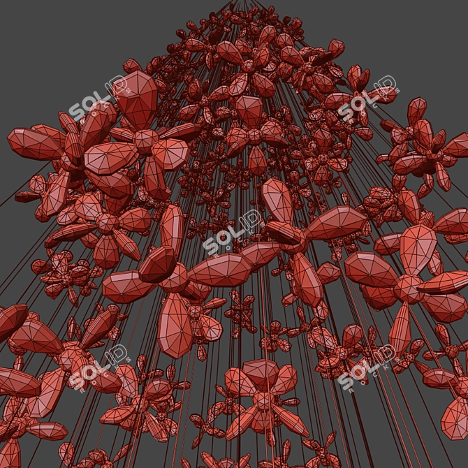 Crystal Blossom Chandelier 3D model image 4