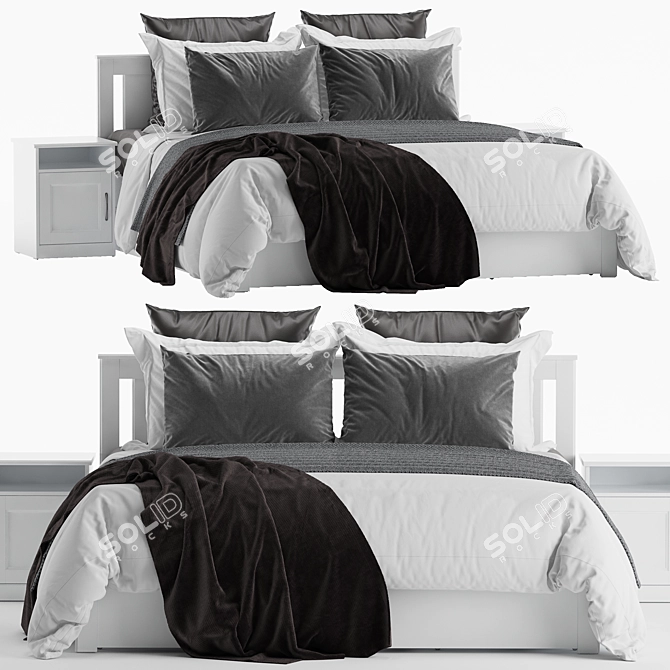 Elegant Ikea Songesand Bed 3D model image 3
