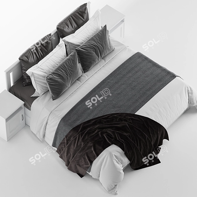 Elegant Ikea Songesand Bed 3D model image 4